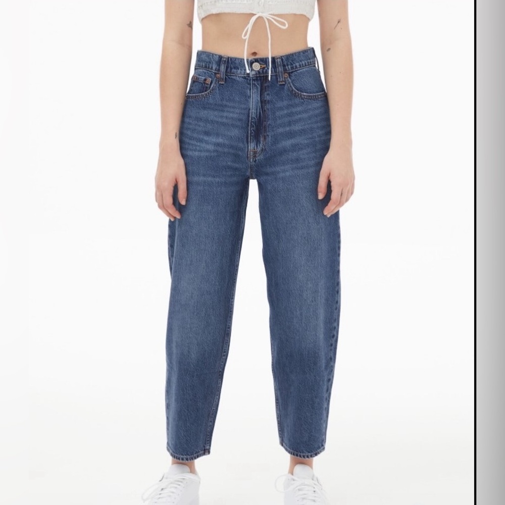 Aeropostale High-Rise Balloon Jeans | Dark Wash | Mom Jeans
